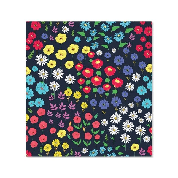 Warren Reed - Designer Multicoloured Flower Pattern Kitchen Splashback