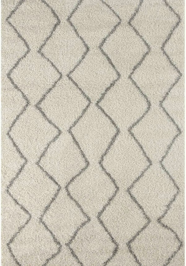 Elegant Moroccan Pattern Grey Ivory Rug Suitable for Floor heating