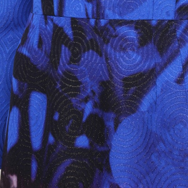Dries Van Noten slim fitting abstract flower dress with textured concentric pattern
