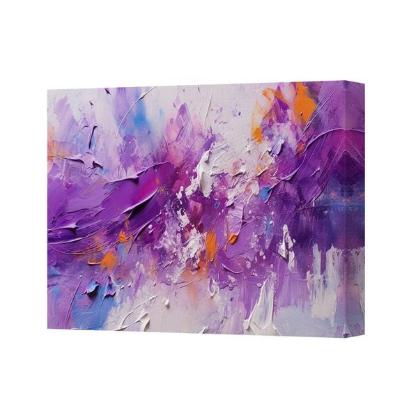 Benjamin Tate Design Contemporary Purple Abstract Canvas Wall Art Print With Deep Frame UK Handmade