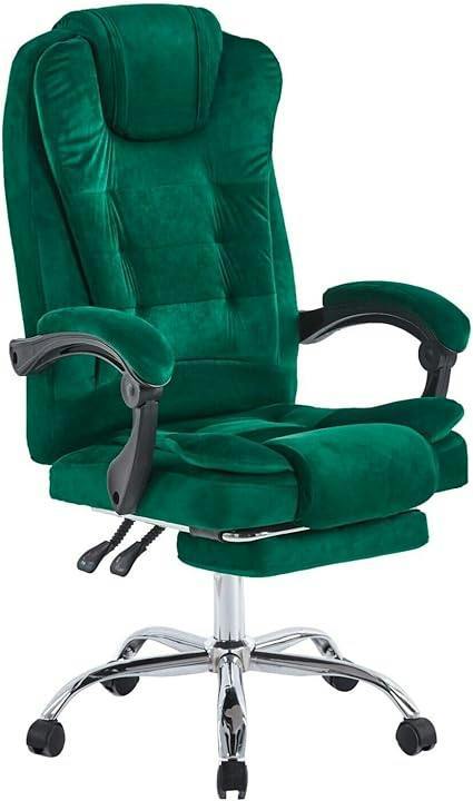 HYGRAD BUILT TO SURVIVE Velvet Reclining Office Chair with Footrest, Adjustable Swivel | HYGRAD®