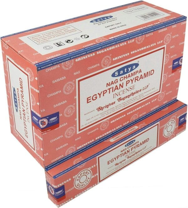 Satya Egyptian Pyramid Incense Sticks, 12 x 15g Packs