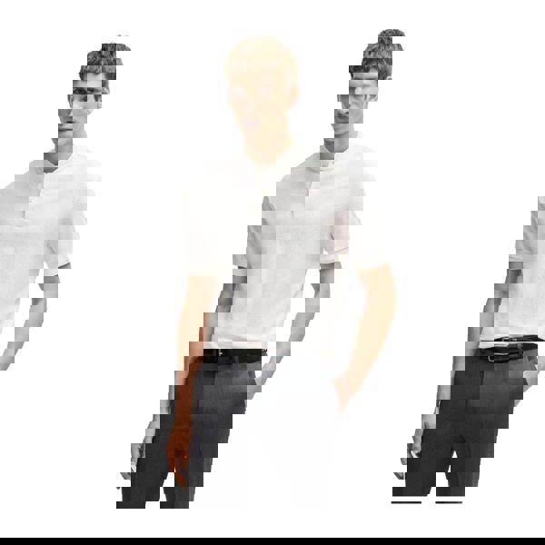 Hugo Mens H-Pratt 120 Collarless Polo Shirt - White - 