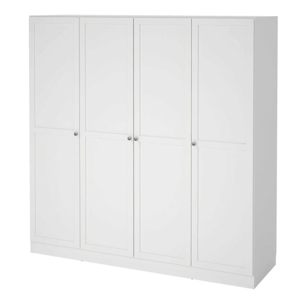 Wyld Haus Cherryfern White Wooden Wardrobe 4 Frame Doors