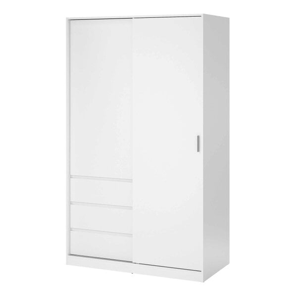 Wyld Haus Budapest White Wooden Wardrobe 2 Doors 3 Drawers