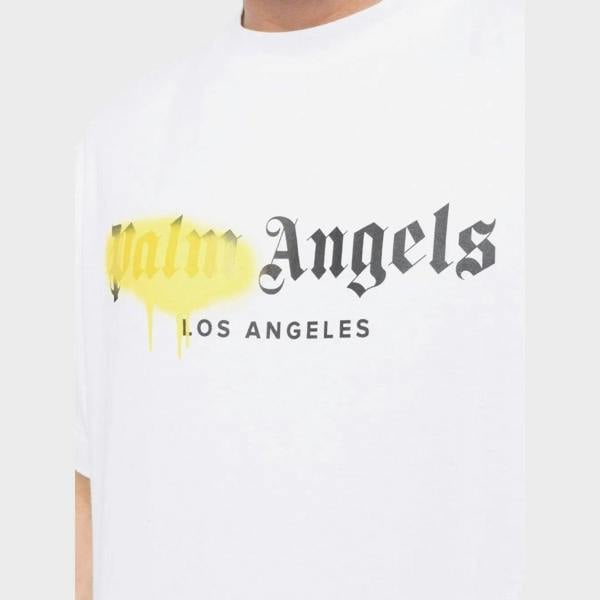 Palm Angels LA Sprayed Logo T Shirt White