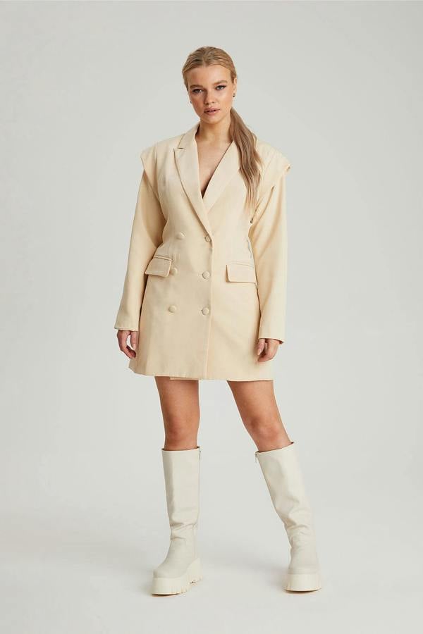 Urban Bliss Stone Power Shoulder Blazer Dress