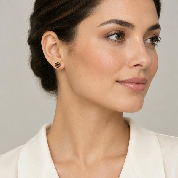 Cachet London Laine 6mm Topaz Gold Earrings