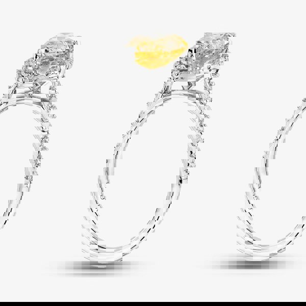 T. H. Baker Platinum Certified 2.63ct Yellow Pear Cut Lab Grown Diamond Cluster Ring HLM518-HAPS12