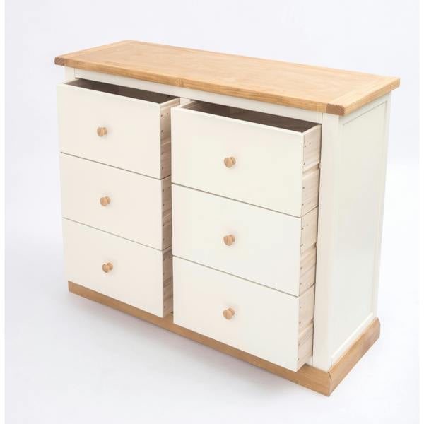 Cabinet Bits Trevi 6 Drawer Chest of Drawers Wood Knob