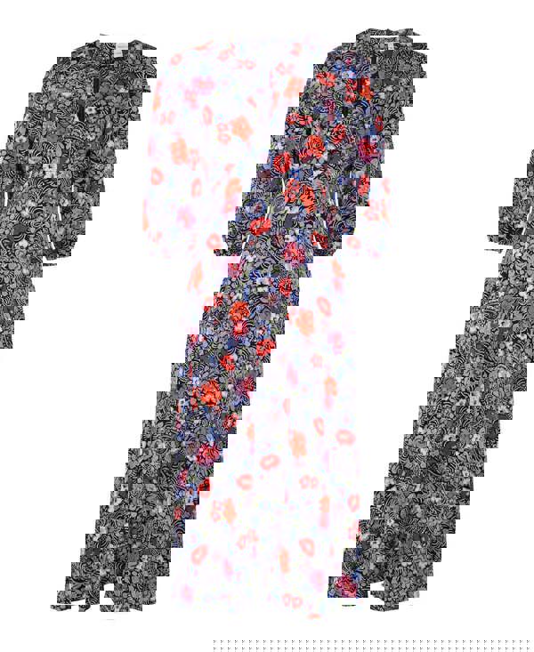 floral midi dress long sleeves