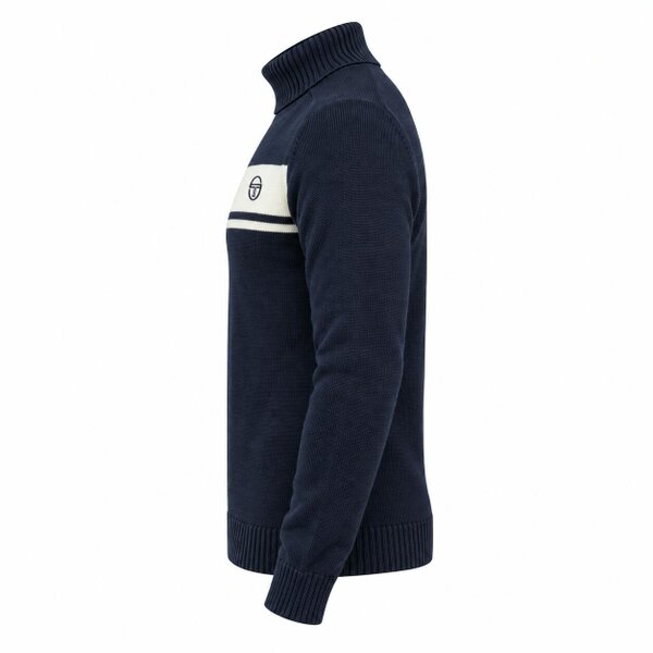 Sergio Tacchini Damarindo Knitted Turtle Neck Jumper Gardenia/Maritime Blue
