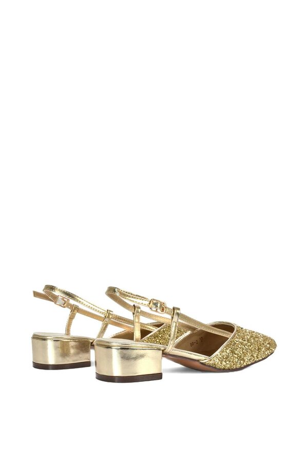 XY LONDON Slingback Court Shoes With Low Block Heel