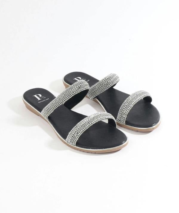 Pia Rossini Kalippo -  Embellished Wedged Mule Sandals