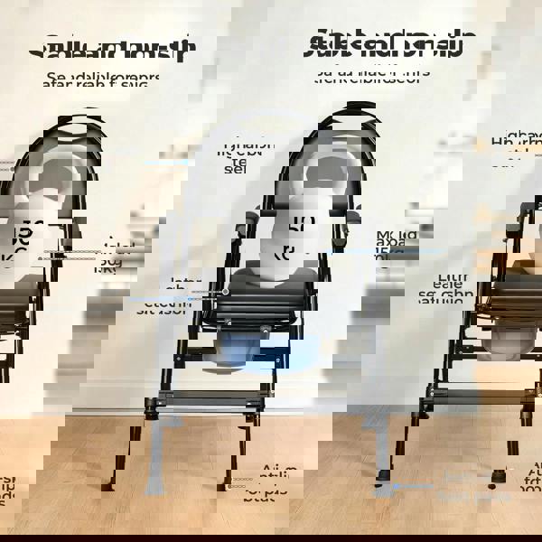 Levede Commode Toliet Chair for Disabled Folding Adjustable Remmoveable Seat