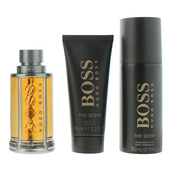 Hugo Boss The Scent 3 Piece Gift Set: Eau de Toilette 100ml - Shower Gel 100ml - Deodorant Spray 150ml