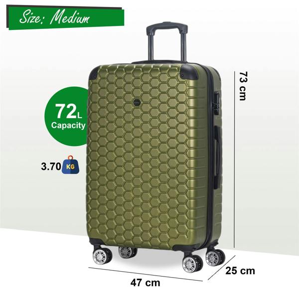 Eagle Luggage Hard Shell ABS 8 Wheel Luggage Travel Cabin Holiday Bags Suitcase Set