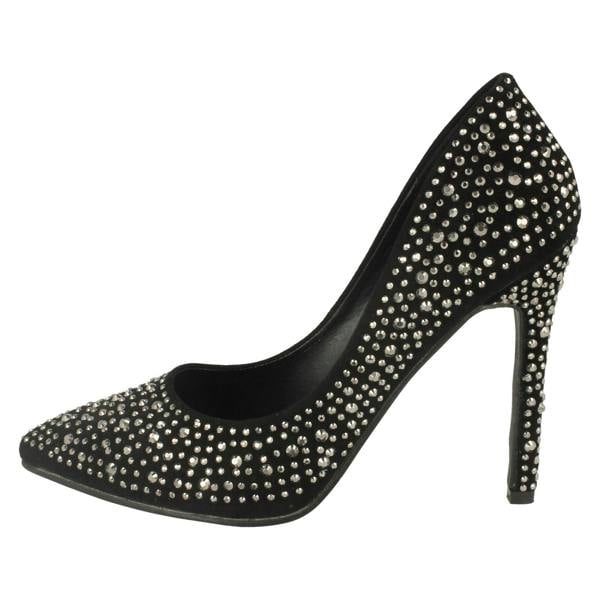 Anne Michelle Ladies Anne Michelle Diamante Court Shoes