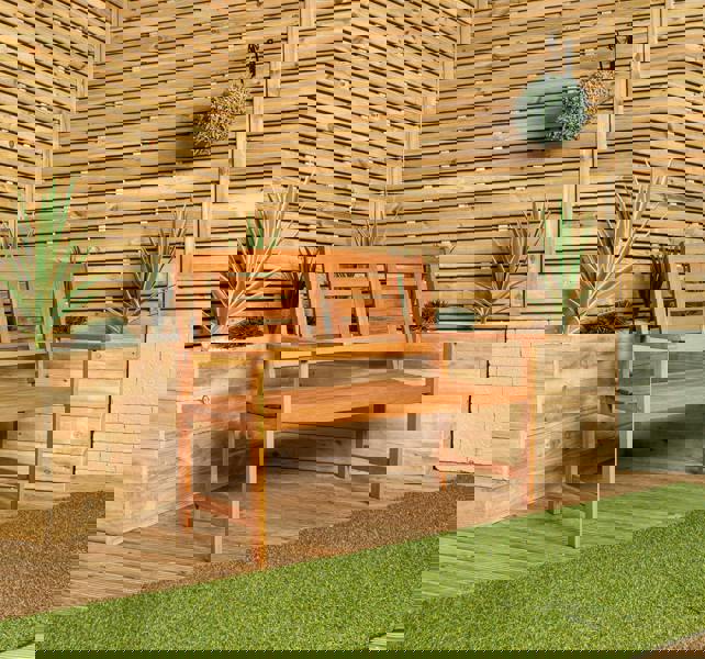 Samuel Alexander Outdoor 4 Person Folding Rectangular Wooden Garden Dining Table Benches Cream Parasol and Base Set