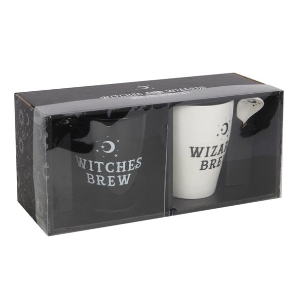 Serano Witch and Wizard Couples Mug and Spoon Set