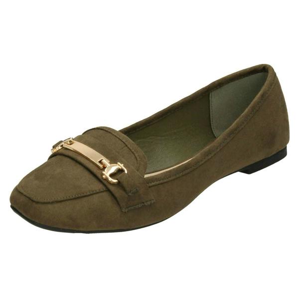 Spot On Ladies Spot On Saddle Vamp Loafers
