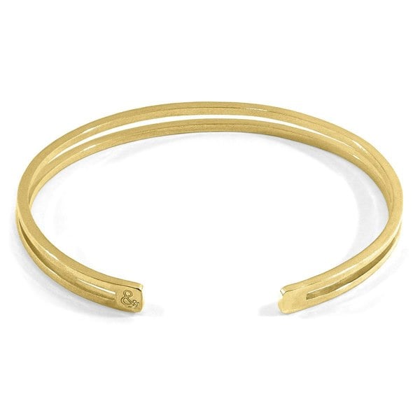 Anchor & Crew Brady Outline Midi Geometric 9ct Yellow Gold Bangle