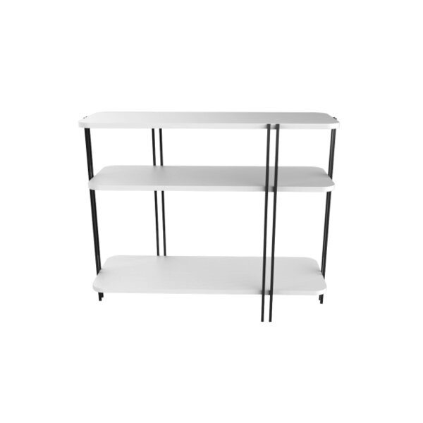 Decortie Notus 3 Tier Open Console Table with Metal Frame - White
