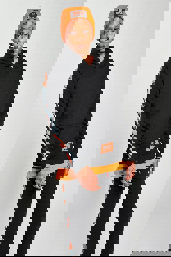 Beat Boyz Club Refraction Overhead Hoodie - Black/Orange Geo