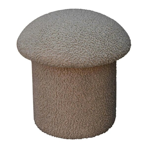 Wyld Haus Domme Grey Boucle Mushroom Shaped Footstool
