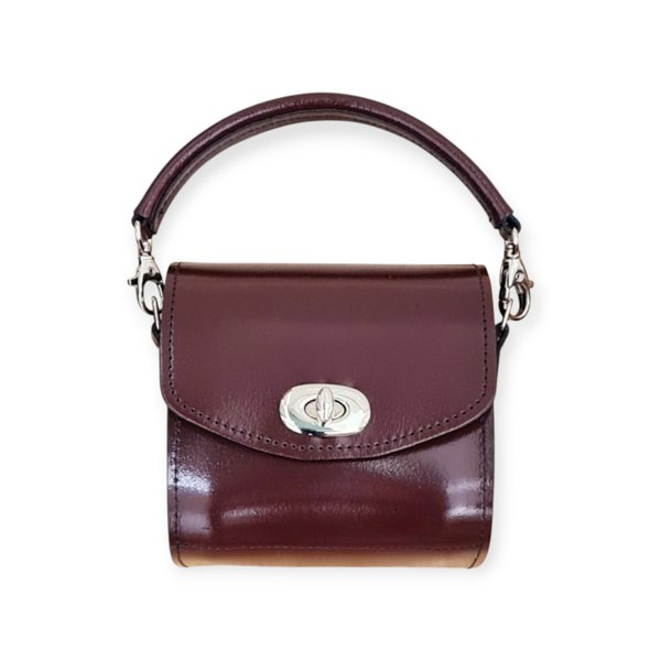 Zatchels Bauble Handmade High Shine Leather Handbag - Marsala Red