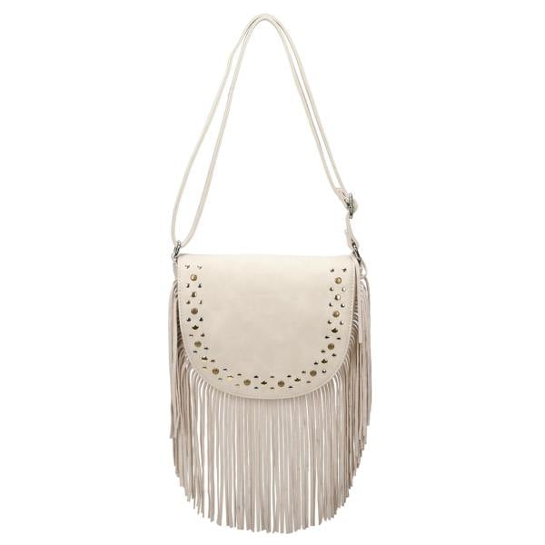 Kitise Western Style Bohemian Fringe Tassel Studded Crossbody Bag