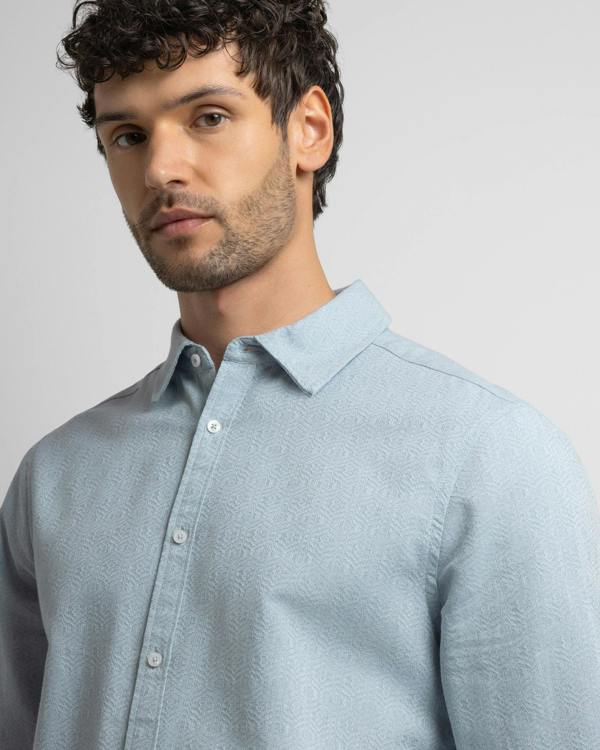 Steel & Jelly Allgreave - Abstract Jacquard Long Sleeve Shirt
