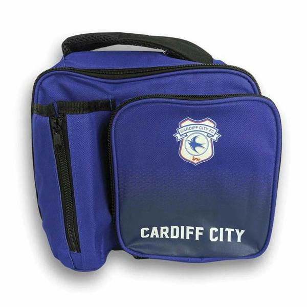Cardiff City FC Fade Lunch Bag with Bottle Holder, Lunch Accessories, Sports, Gift
