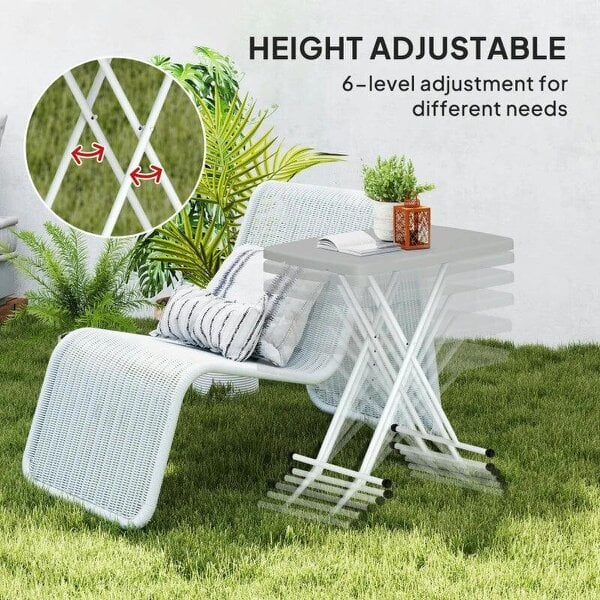 Minimal Folding Outdoor Table - Grey/White