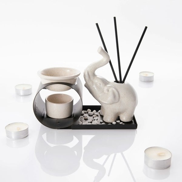Myga Elephant Aroma Diffuser and Incense Holder Set