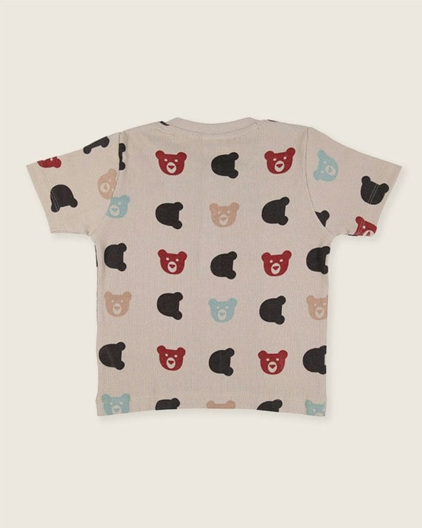 Stone Smiling Bear Print Top And Short Set - image 5