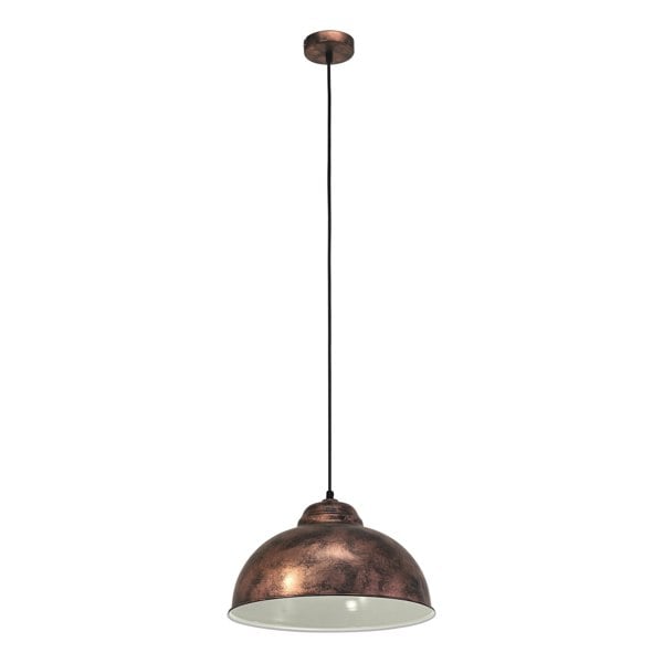 EGLO Truro 2 Antique Copper Industrial Pendant Light