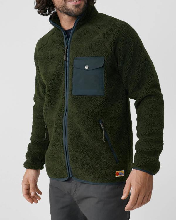 Fjallraven Vardag Pile Mens Fleece - Deep Forest 662 | CHO | Designer Mens Light Jackets