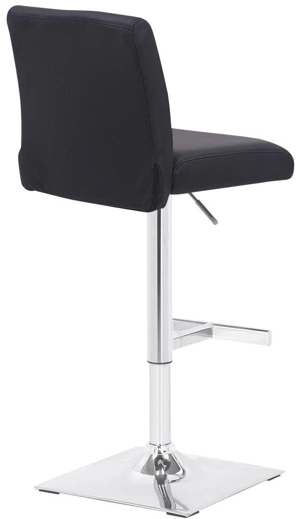 Lamboro Snella Real Leather Breakfast Bar Stool, Height Adjustable Swivel Gas Lift, Home Bar & Kitchen Barstool, Black