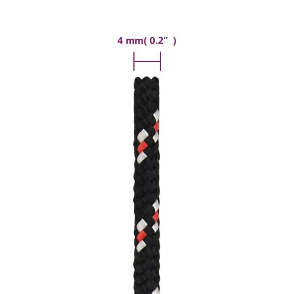 Berkfield Boat Rope Black 4 mm 500 m Polypropylene