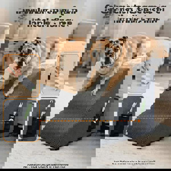 Skylos 3-Step Pet Stair Dog Ramp for Sofa Bed High Density Foam Non-Slip Ladder