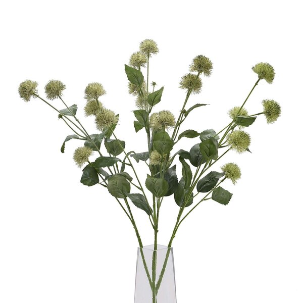 Wyld Haus Set of 3 Artificial Flowers Thistle Globe Stems