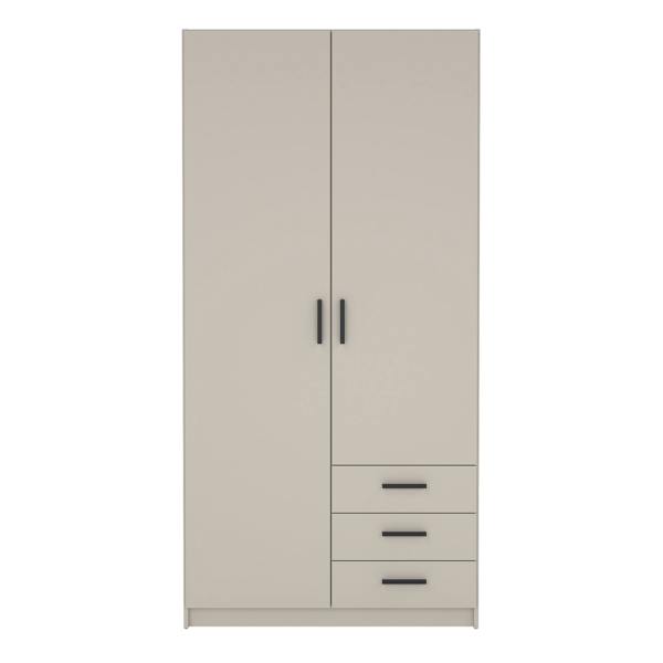 Furniture To Go Sprint Wardrobe with 2 Doors + 3 Drawers in Cashmere