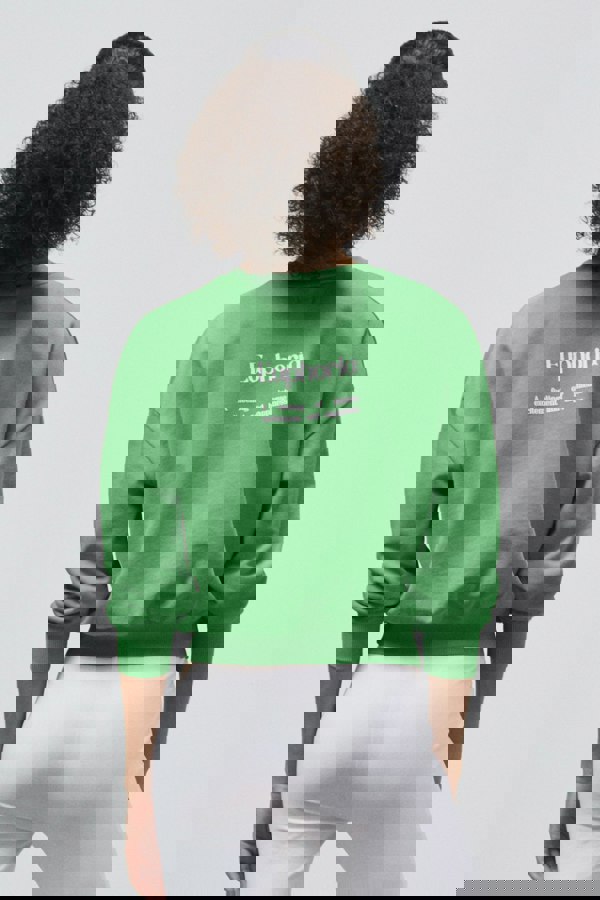 ENORSIA Ribbed Hem Cropped Sweatshirt