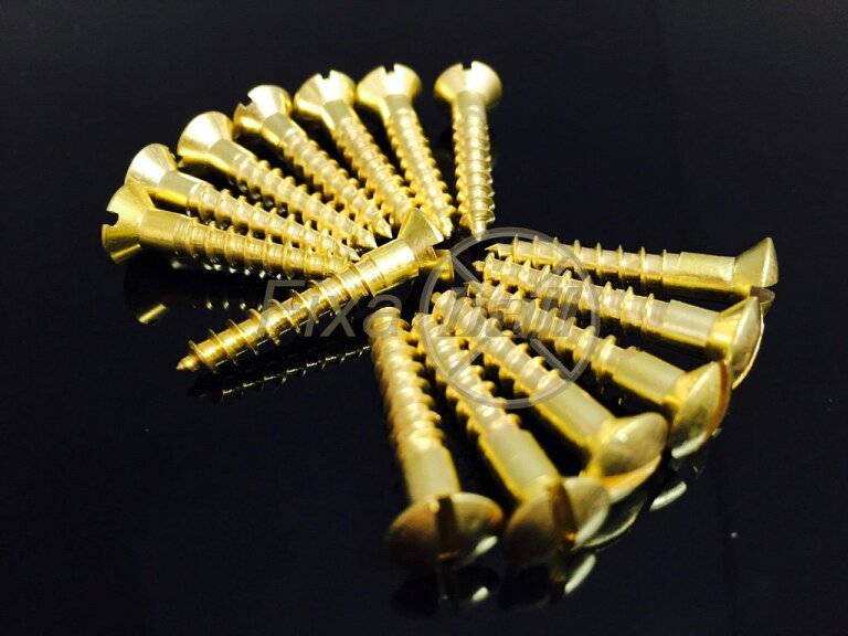 Fixaball Brass Raised Countersunk Slotted Woodscrews