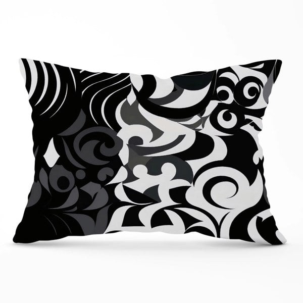 Warren Reed Black Grey Abstract Cushions