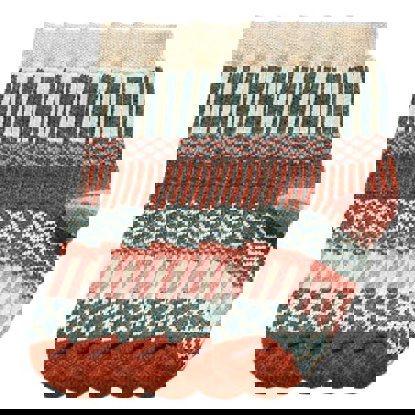 Anysox 5 Pairs Size 5-9 Fashion Socks Colorful Wind-Flowers Cotton Winter Thick Warm Wool Casual for Women White