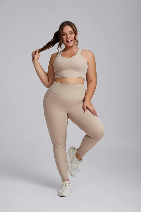 Anniou Plus Size Side Pocket Yoga Leggings