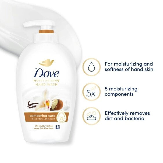 Dove Moisturising Hand Wash, Pampering Care with Shea Butter & Vanilla, 250ml