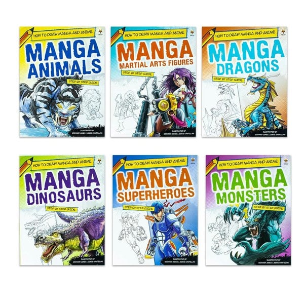 Step By Step Guide How To Draw Manga and Anime For Beginners 6 Books Set